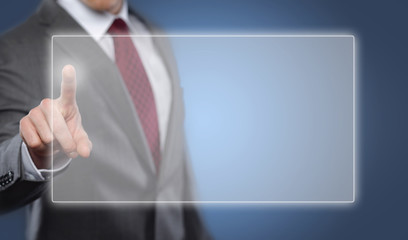 Man touching display