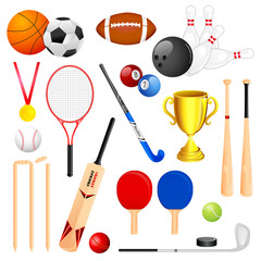 vector illustration of collection of different sports icon
