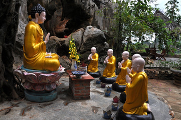 A group statue with Buddha and his students, Vietnam