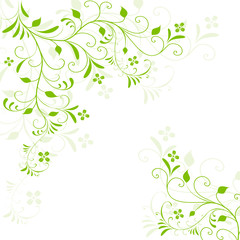  silhouette, motiv, ornament, ecke, garten, frühling, floral