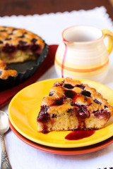 cherry cake with sauce