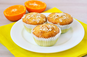 Orange and oat muffins