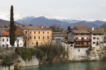 Fototapeta na wymiar Cividale e sullo sfondo la Slovenia