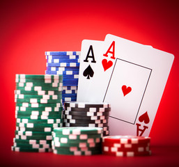 Obraz premium chips and two aces