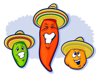 Mexican peppers Illustration