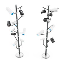 3d security cameras surveillance concept