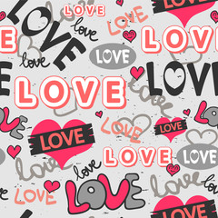 Cute romantic seamless pattern design