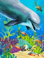 Foto op Plexiglas Het koraalrif - illustratie voor de kinderen © honeyflavour