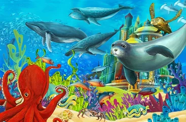 Muurstickers Het onderwaterkasteel - prinsesserie © honeyflavour