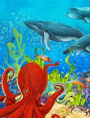 Obraz na płótnie Canvas Rafa koralowa - ilustracja dla dzieci