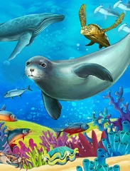 Selbstklebende Fototapeten Das Korallenriff - Illustration für die Kinder © honeyflavour
