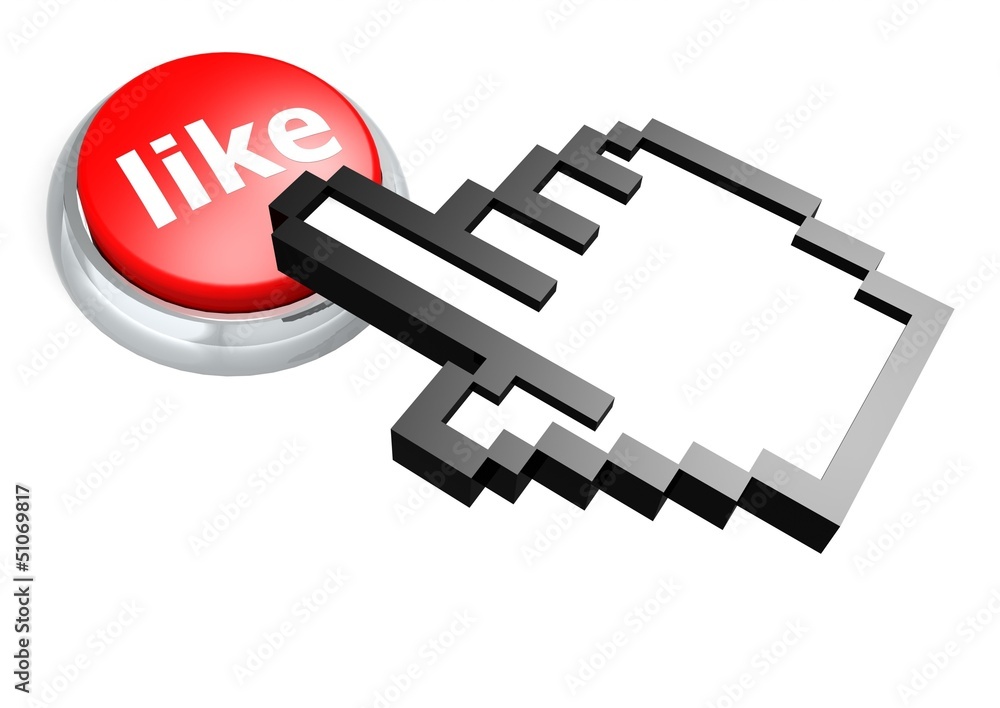 Poster like button with hand cursor