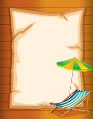 An empty stationery with a beach umbrella