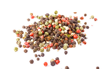 Colored Peppers Mix on the white background