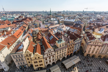 Fototapeta na wymiar Panoramiczny Widok Pragi z Ratusza