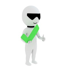 3d small person with positive symbol