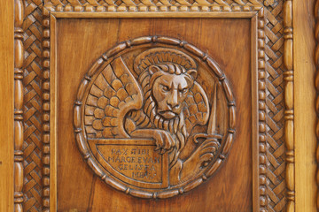 Dettaglio del portone del Santuario di Castelmonte