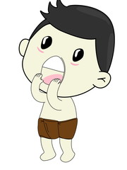 boy cartoon isolated on white background