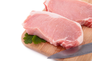 raw meat isolated on white