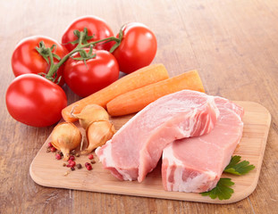raw meat and ingredients