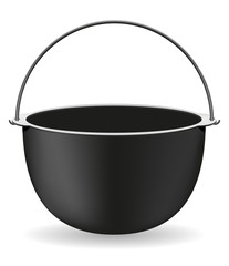 pot for cooking over a fire vector illustration