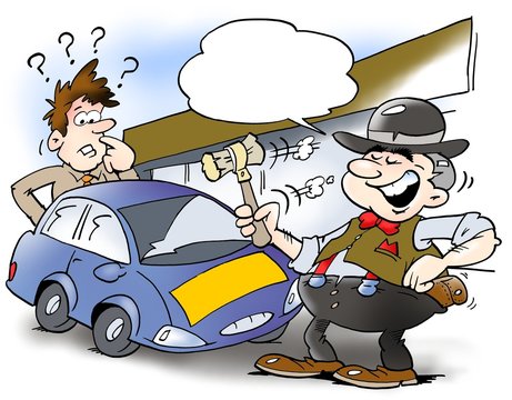 A smart car salesman and a customer