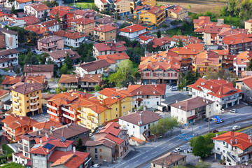 Fototapeta na wymiar Modern San Marino Suburban districts view from above
