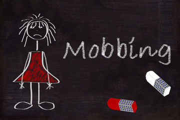 Kreidetafel, Strichmännchen, Kreide, Mobbing