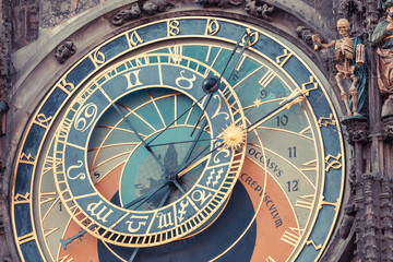 Fototapeta na wymiar Słynny zegar astronomiczny w Pradze