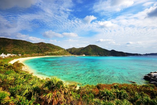 Fototapeta Aharen Beach in Okinawa, Japan