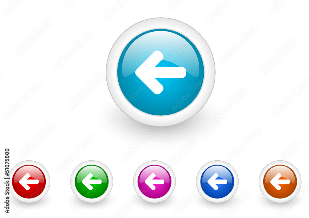 Poster arrow left vector glossy web icon set