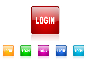 login vector glossy web icon set