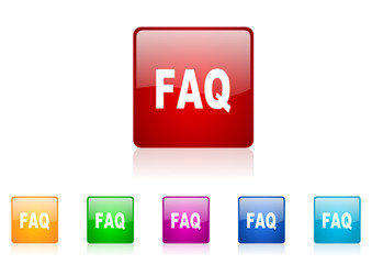 faq vector glossy web icon set