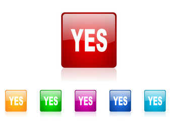 yes vector glossy web icon set