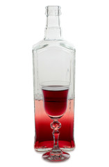 Wine bottle in luxury glasses