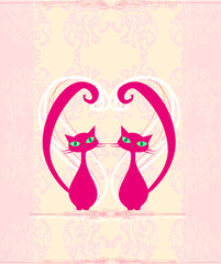 cute cat in love card