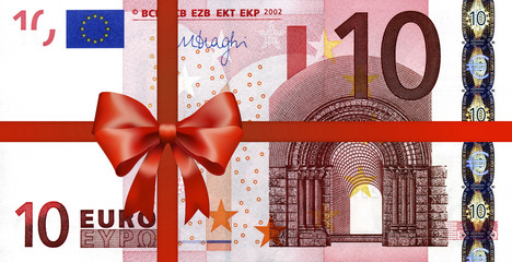 10 Euroschein mit Geschenkband