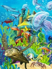 Obraz na płótnie Canvas Podwodny zamek - princess series