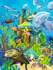 Meubelstickers Het onderwaterkasteel - prinsesserie © honeyflavour