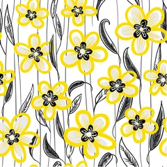 Stickers pour porte Fleurs abstraites floral sans soudure