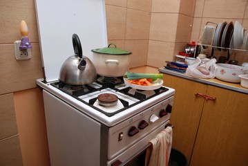 A gas stove