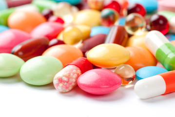 pills isolated on white background