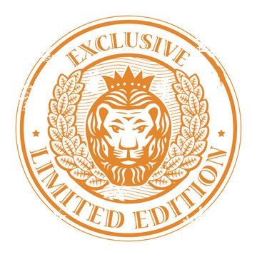 Stamp with Lion head and the word exclusive written inside