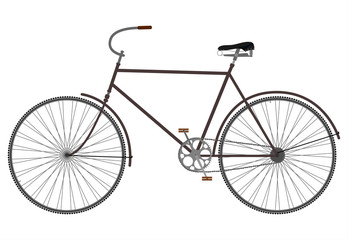Stary rower bez osprzętu z klasyczną kierownicą. - obrazy, fototapety, plakaty