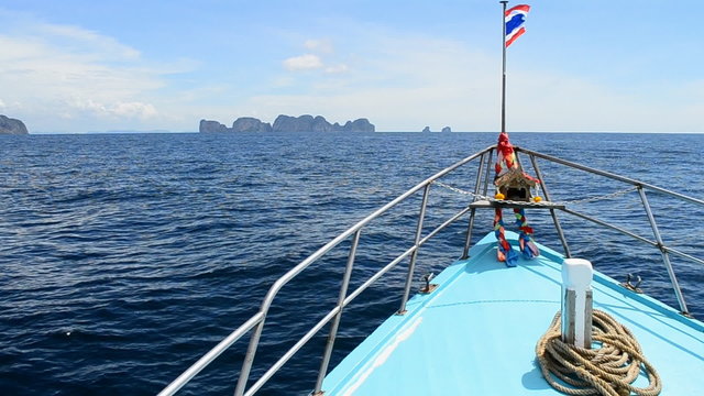 ferry boat sail to phi phi island of phuket thailand