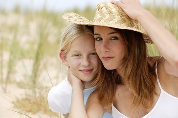 Young girl with her mother