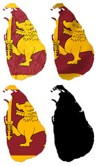 Sri Lanka flag over map collage