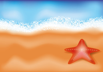 Fototapeta na wymiar Letnie doświadczenie na plaży morze. ilustracji wektorowych