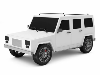 3d Illustration of a Modern SUV Car isolated on white background