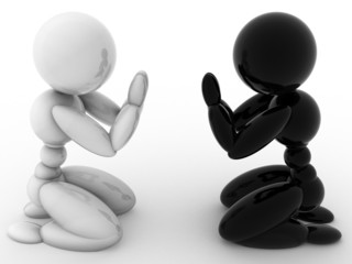 People praying on a white background №1